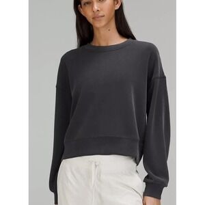 Lululemon Softstreme Perfectly Oversized Cropped Crew Women's 4 Black Pullover